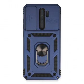 Xiaomi Redmi Note 8 Pro Kılıf Pars Lens Yüzüklü Silikon - Lacivert
