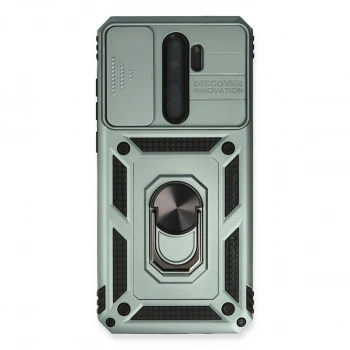 Xiaomi Redmi Note 8 Pro Kılıf Pars Lens Yüzüklü Silikon - Yeşil