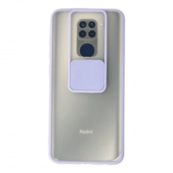 Xiaomi Redmi Note 9 Kılıf Palm Buzlu Kamera Sürgülü Silikon - Lila