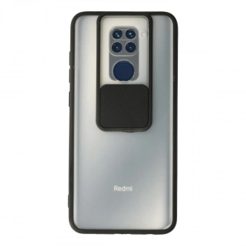 Xiaomi Redmi Note 9 Kılıf Palm Buzlu Kamera Sürgülü Silikon - Siyah