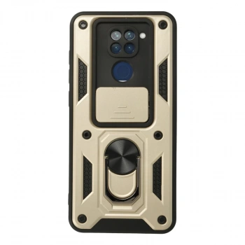 Xiaomi Redmi Note 9 Kılıf Pars Lens Yüzüklü Silikon - Gold