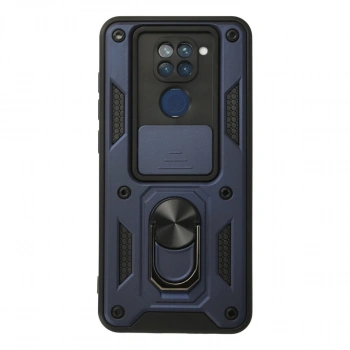 Xiaomi Redmi Note 9 Kılıf Pars Lens Yüzüklü Silikon - Lacivert