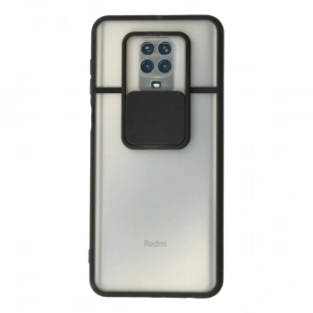 Xiaomi Redmi Note 9 Pro Kılıf Palm Buzlu Kamera Sürgülü Silikon - Siyah