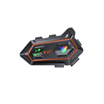 Y20 2x 1000m Telsiz Mesafeli 2 Kişi Bağlantılı Bluetooth Kask Kulaklık Fenerli İntercom