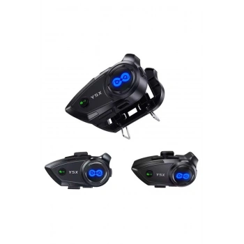 Y5x Rgb Işıklı Intercom 5 Kişi Bağlantılı 1000mah Motosiklet Bluetooth Kulaklık Seti