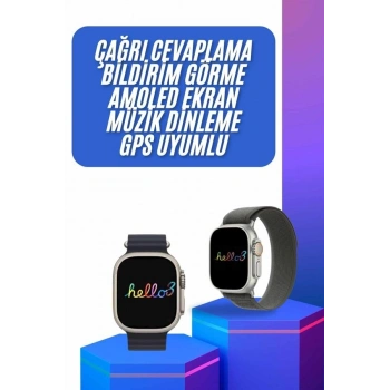 Yeni Nesil 3 Kordonlu Kol Saati 49 Mm Amoled Ekran Akıllı Saat