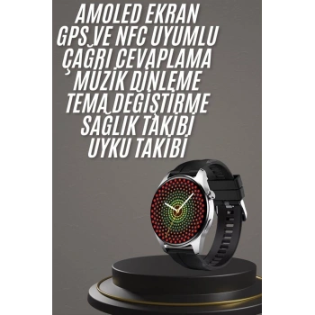 Yeni Nesil Akıllı Saat 1.5 Inç Amoled Ekran Çağrı Cevaplayabilen