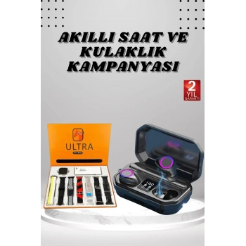 Yeni Nesil Akıllı Saat Ve Bluetooth Kulaklık Kampanyası Dijital Göstergeli Powerbankli