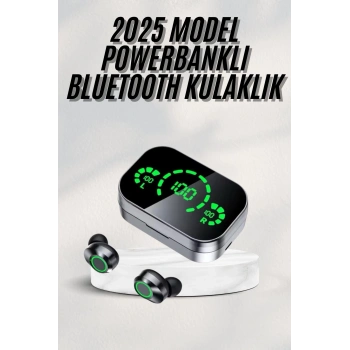 Yeni Nesil Bluetooth Kulaklık Çağrı Cevaplayabilen Dijital Göstergeli Powerbankli