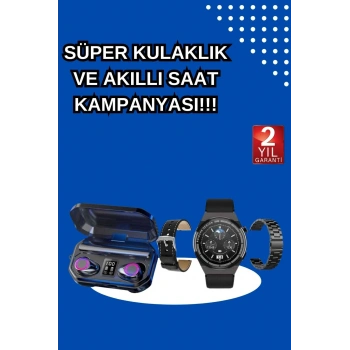 Yeni Nesil Kampanyası Bluetooth Bağlantılı Akıllı Saat Ve Kablosuz Kulaklık Dijital Göstergeli