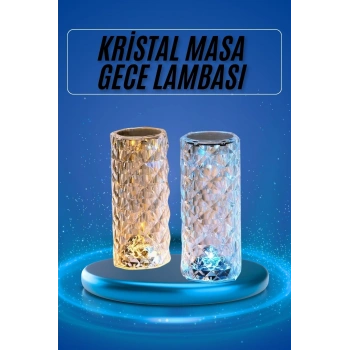 Yeni Nesil Modern Kristal Masa Ve Gece Lambası Dokunmatik Renk Değiştirebilen