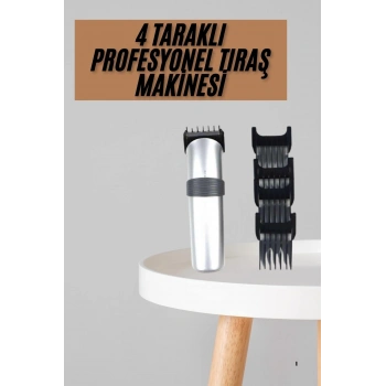 Yeni Nesil Profesyonel Şarjlı Saç Sakal Tıraş Makinesi Ayarlanabilir 4 Taraklı