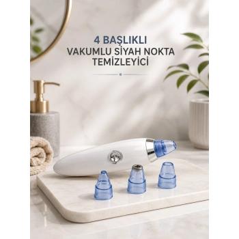 Yeni Nesil Vakumlu Pilli Siyah Nokta Ve Yüz Temizleme Cihazı 4 Başlıklı