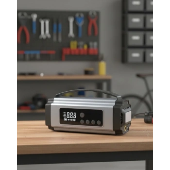 Yolda Kalmaya Son Dijital Ekranlı Akü Takviye Ve Hava Kompresörü Çok Fonksiyonlu Acil Güç Ünitesi