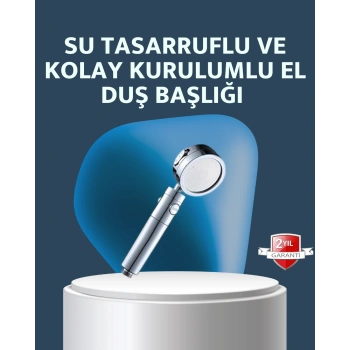 Yüksek Basınçlı 3 Fonksiyonlu Duş Başlığı