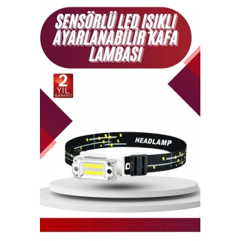 Yüksek Işıklı Şarjlı Ve Sensörlü Led Kafa Lambası Kamp Lambası