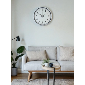 Zentime 36 Cm Beyaz Dekoratif Duvar Saati