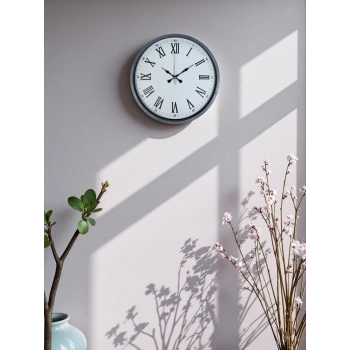 Zentime 36 Cm Gri Dekoratif Duvar Saati