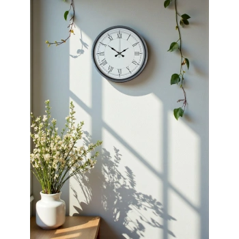 Zentime 36 Cm Gri Dekoratif Duvar Saati