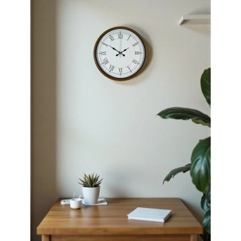 Zentime 36 Cm Kahverengi Dekoratif Duvar Saati