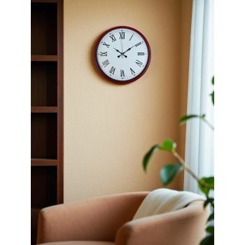 Zentime 36 Cm Kırmızı Dekoratif Duvar Saati