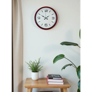 Zentime 36 Cm Kırmızı Dekoratif Duvar Saati