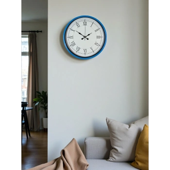 Zentime 36 Cm Mavi Dekoratif Duvar Saati