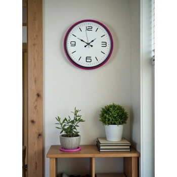 Zentime 36 Cm Pembe Dekoratif Duvar Saati