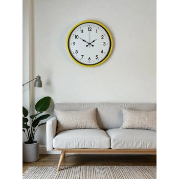 Zentime 36 Cm Sarı Dekoratif Duvar Saati