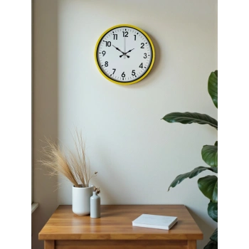 Zentime 36 Cm Sarı Dekoratif Duvar Saati