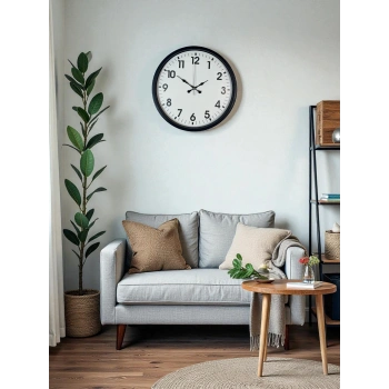 Zentime 36 Cm Siyah Dekoratif Duvar Saati