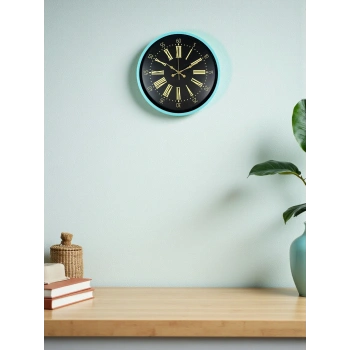 Zentime 36 Cm Turkuaz Dekoratif Duvar Saati