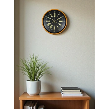 Zentime 36 Cm Turuncu Dekoratif Duvar Saati