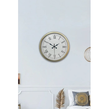 Zentime Retro Modern Roma Rakamlı 40 Cm Metal Duvar Saati