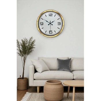 Zentime Gold Lüks 40 Cm Metal Modern Duvar Saati