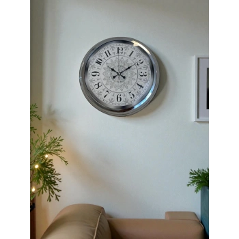 Zentime Asil Motif Krom 40 Cm Metal Duvar Saati