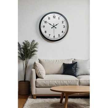 Zentime 40 Cm Siyah Şık Duvar Saati