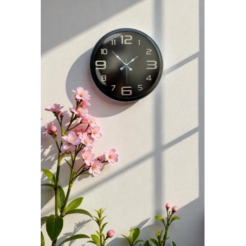 Zentime 40 Cm Siyah Şık Duvar Saati