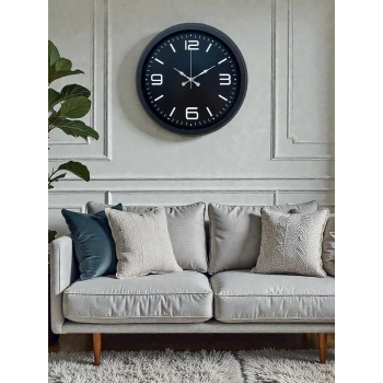 Zentime Black Royal Tasarım 40 cm Metal Duvar Saati