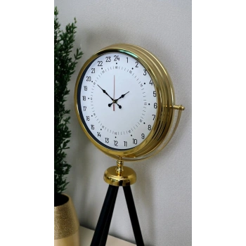 Zentime Gold 24 Saat Göstergeli Özel Tasarım Tripod Ayaklı Saat