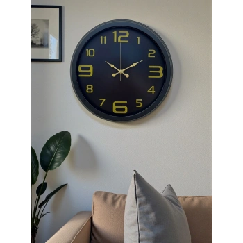 Zentime Prime Black 40 cm Metal Modern Tasarım Duvar Saati