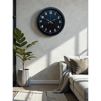 Zentime Pure Dark Black 40 Cm Metal Duvar Saati