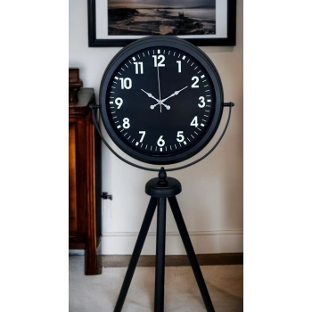 Zentime Siyah Asil Standart Stil Tripod Ayaklı Saat