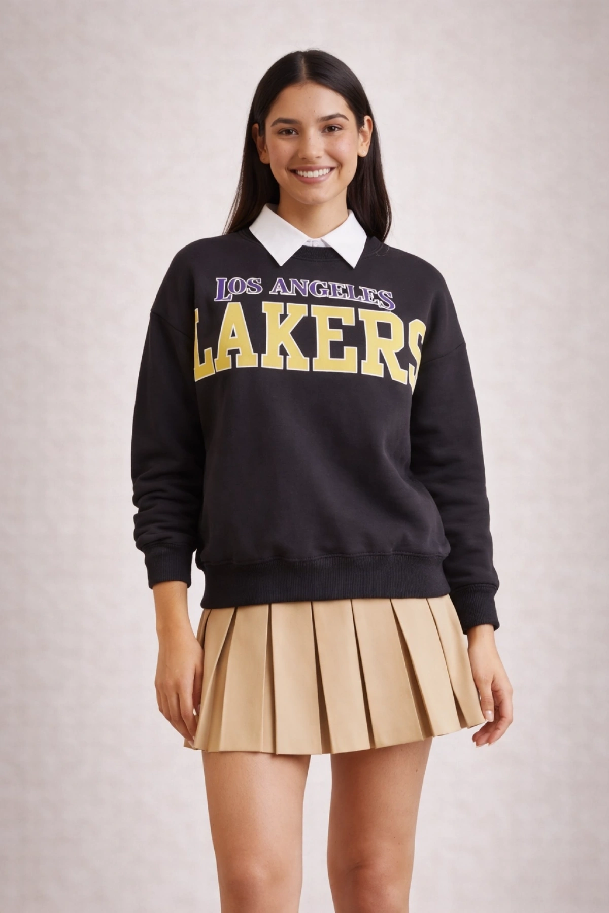 Lakers Yazılı Baskılı Antrasit Sweatshirt