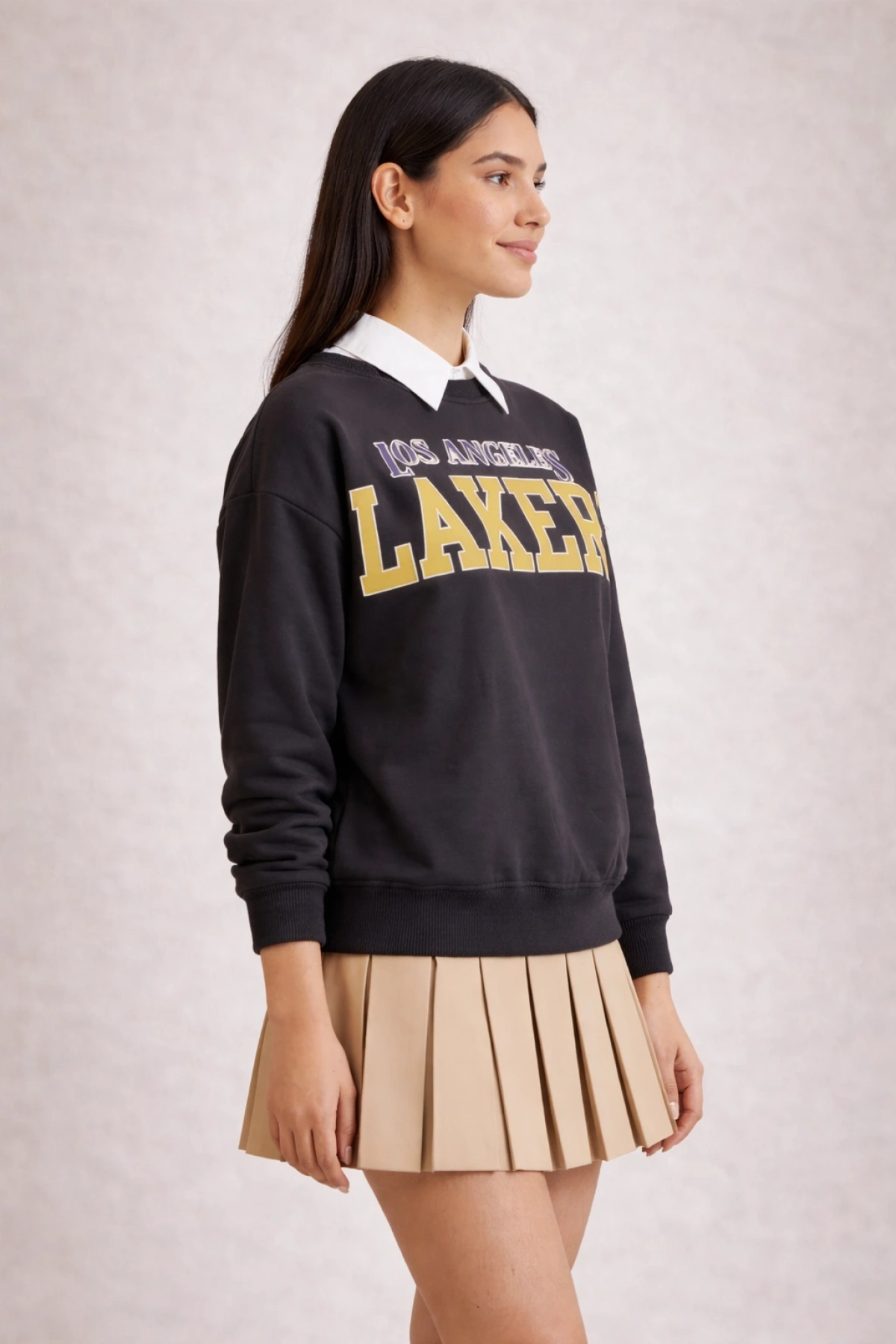 Lakers Yazılı Baskılı Antrasit Sweatshirt