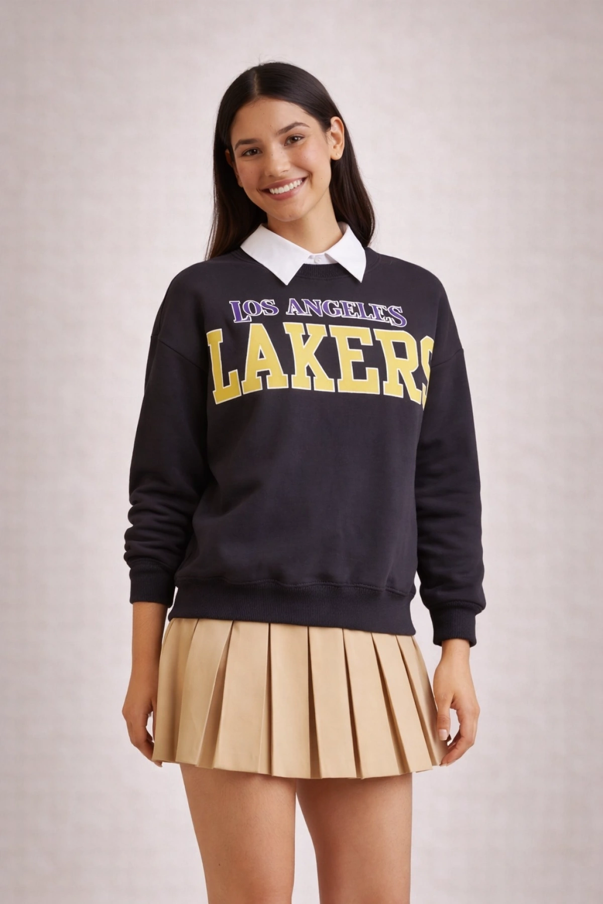 Lakers Yazılı Baskılı Antrasit Sweatshirt