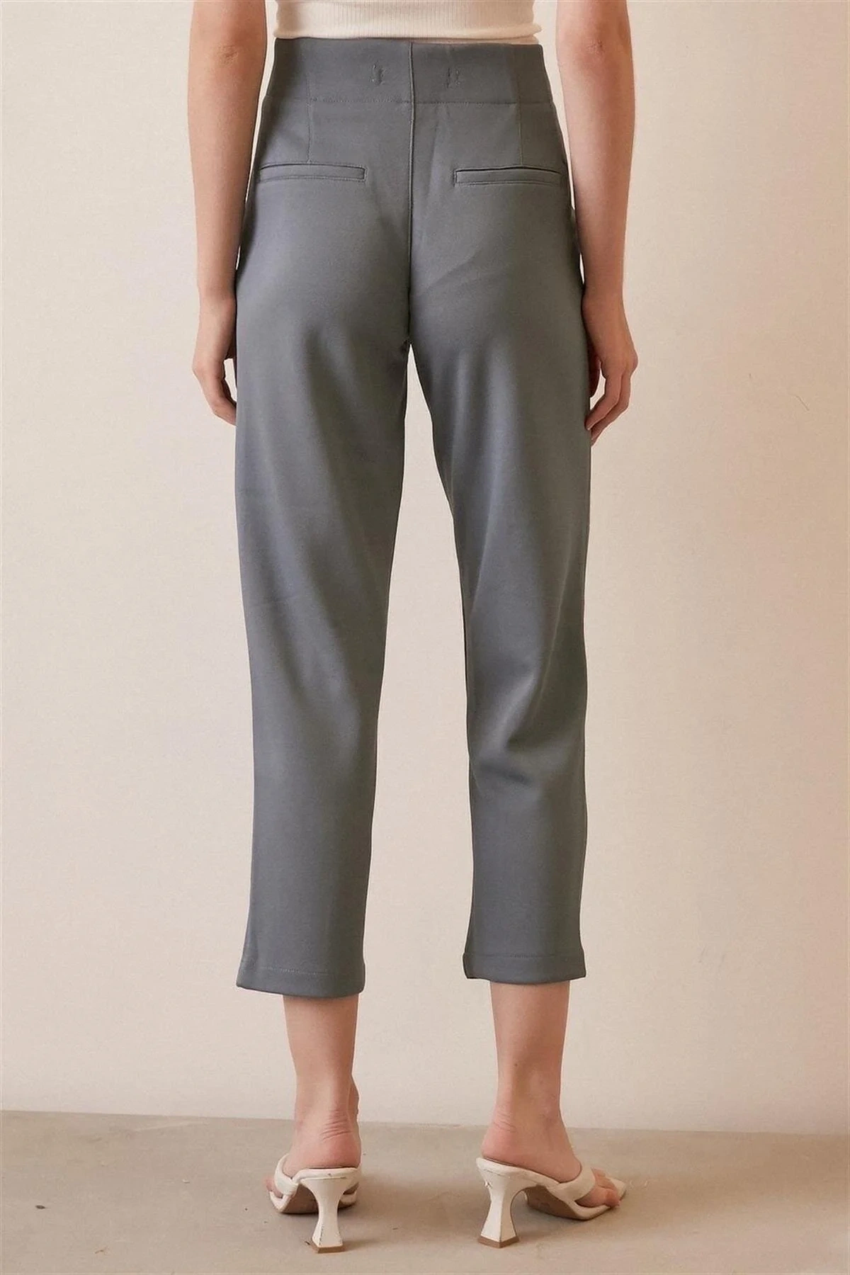 Dikiş Detaylı Yüksek Bel Pantolon