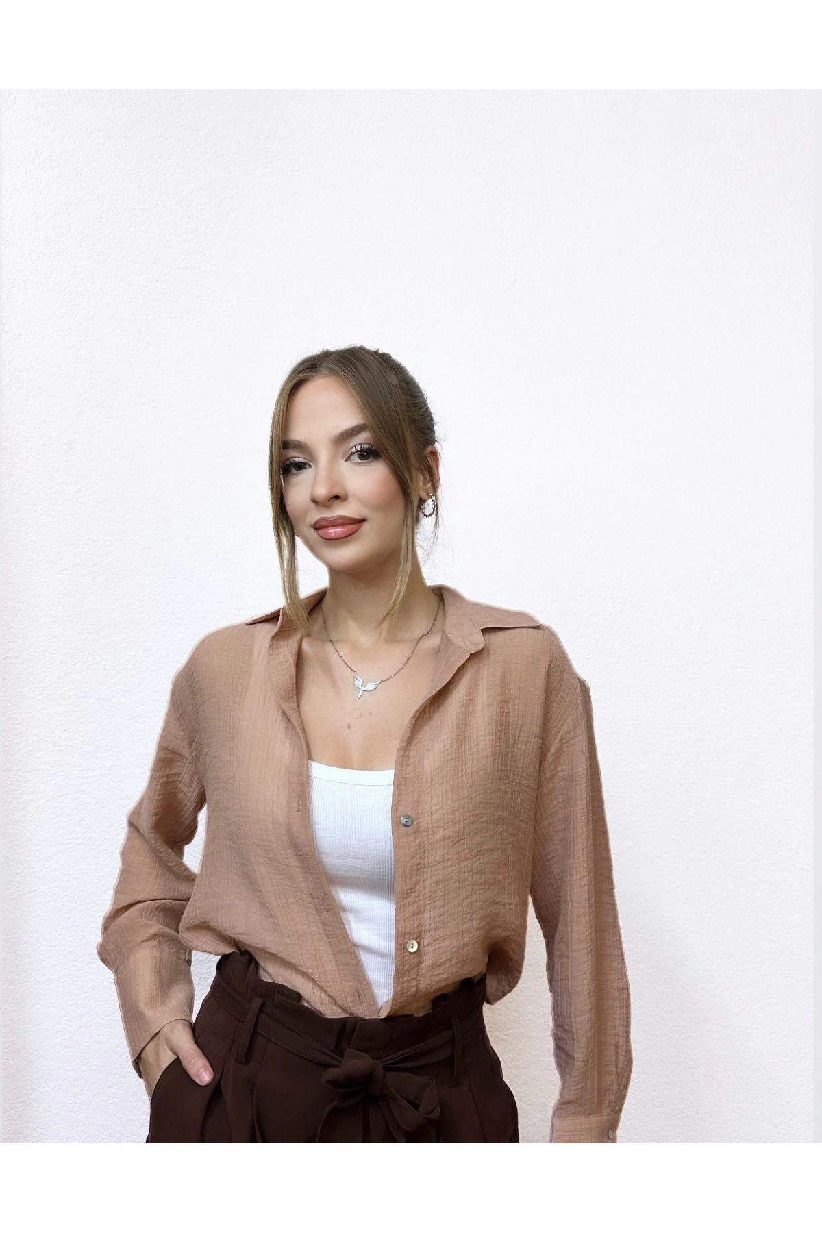 Dokulu Viskon Gömlek