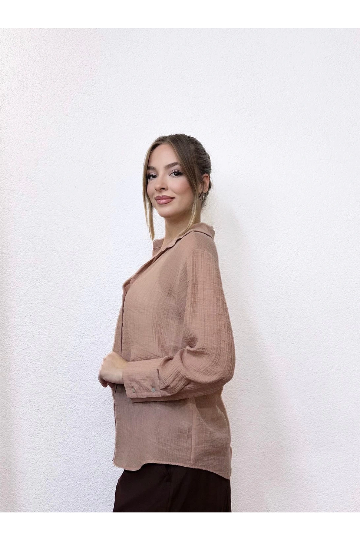 Dokulu Viskon Gömlek