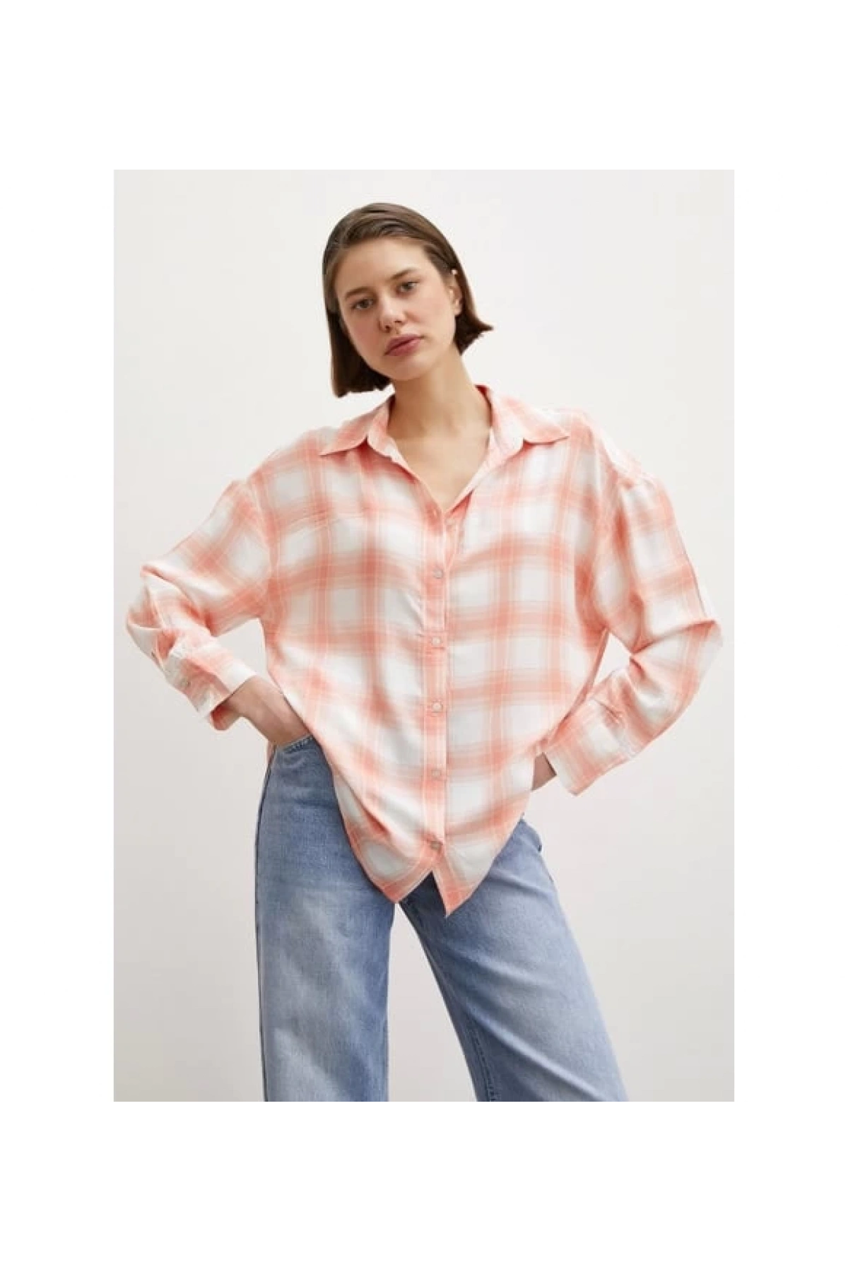 Ekoseli Oversize Gömlek